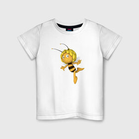 Детская футболка хлопок с принтом Пчелка Майя в Кировске, 100% хлопок | круглый вырез горловины, полуприлегающий силуэт, длина до линии бедер | : животные | zoobe | прикол | приложение | сообщения