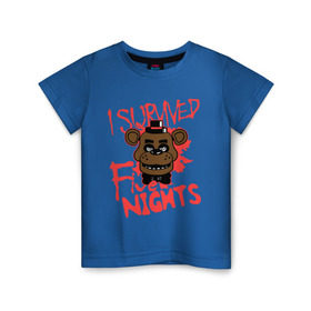 Детская футболка хлопок с принтом Five Nights At Freddy`s в Кировске, 100% хлопок | круглый вырез горловины, полуприлегающий силуэт, длина до линии бедер | five nights at freddys | fnaf | freddy | игры | медведь | мишка | фнаф | фредди