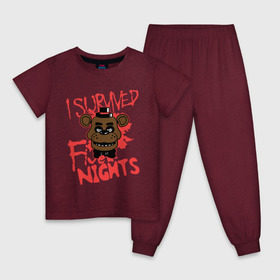 Детская пижама хлопок с принтом Five Nights At Freddys в Кировске, 100% хлопок |  брюки и футболка прямого кроя, без карманов, на брюках мягкая резинка на поясе и по низу штанин
 | five nights at freddys | fnaf | freddy | игры | медведь | мишка | фнаф | фредди
