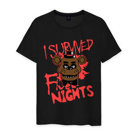 Мужская футболка хлопок с принтом Five Nights At Freddy`s в Кировске, 100% хлопок | прямой крой, круглый вырез горловины, длина до линии бедер, слегка спущенное плечо. | five nights at freddys | fnaf | freddy | игры | медведь | мишка | фнаф | фредди