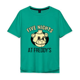 Мужская футболка хлопок Oversize с принтом Five Nights At Freddys в Кировске, 100% хлопок | свободный крой, круглый ворот, “спинка” длиннее передней части | five nights at freddys | fnaf | freddy | игры | медведь | мишка | фнаф | фредди