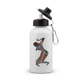 Бутылка спортивная с принтом Танец Африканки в Кировске, металл | емкость — 500 мл, в комплекте две пластиковые крышки и карабин для крепления | 