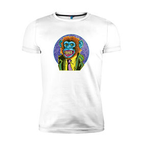 Мужская футболка премиум с принтом Color Monkey в Кировске, 92% хлопок, 8% лайкра | приталенный силуэт, круглый вырез ворота, длина до линии бедра, короткий рукав | 