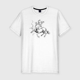 Мужская футболка премиум с принтом Стрелец в Кировске, 92% хлопок, 8% лайкра | приталенный силуэт, круглый вырез ворота, длина до линии бедра, короткий рукав | знак зодиака | кентавр | стрелец