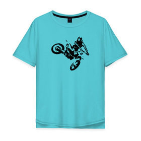Мужская футболка хлопок Oversize с принтом Мотокросс в Кировске, 100% хлопок | свободный крой, круглый ворот, “спинка” длиннее передней части | motokross | мото