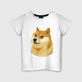 Детская футболка хлопок с принтом Doge в Кировске, 100% хлопок | круглый вырез горловины, полуприлегающий силуэт, длина до линии бедер | Тематика изображения на принте: such wow | вау | доги