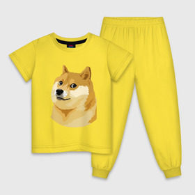 Детская пижама хлопок с принтом Doge в Кировске, 100% хлопок |  брюки и футболка прямого кроя, без карманов, на брюках мягкая резинка на поясе и по низу штанин
 | Тематика изображения на принте: such wow | вау | доги