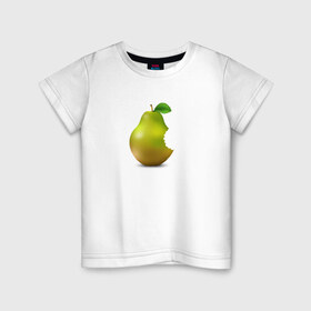 Детская футболка хлопок с принтом iPear в Кировске, 100% хлопок | круглый вырез горловины, полуприлегающий силуэт, длина до линии бедер | (iphone) | груша | пародия | прикол | укус