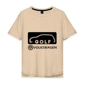 Мужская футболка хлопок Oversize с принтом Фольцваген гольф в Кировске, 100% хлопок | свободный крой, круглый ворот, “спинка” длиннее передней части | golf | logo | volkswagen | гольф | логотип | фольцваген