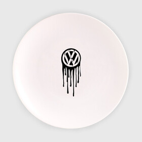 Тарелка с принтом Volkswagen в Кировске, фарфор | диаметр - 210 мм
диаметр для нанесения принта - 120 мм | Тематика изображения на принте: logo | volkswagen | логотип | фольцваген