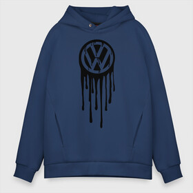Мужское худи Oversize хлопок с принтом Volkswagen в Кировске, френч-терри — 70% хлопок, 30% полиэстер. Мягкий теплый начес внутри —100% хлопок | боковые карманы, эластичные манжеты и нижняя кромка, капюшон на магнитной кнопке | logo | volkswagen | логотип | фольцваген