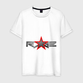 Мужская футболка хлопок с принтом R7GE в Кировске, 100% хлопок | прямой крой, круглый вырез горловины, длина до линии бедер, слегка спущенное плечо. | @ | r7ge | youtube | звезда | метал