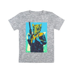 Детская футболка хлопок с принтом Hotline miami в Кировске, 100% хлопок | круглый вырез горловины, полуприлегающий силуэт, длина до линии бедер | hotline miami
