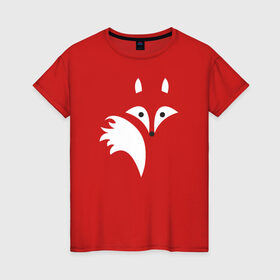 Женская футболка хлопок с принтом Силуэт лисички в Кировске, 100% хлопок | прямой крой, круглый вырез горловины, длина до линии бедер, слегка спущенное плечо | fox | лиса | лисёнок | лисичка