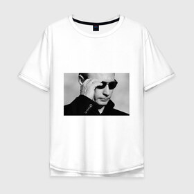 Мужская футболка хлопок Oversize с принтом President в Кировске, 100% хлопок | свободный крой, круглый ворот, “спинка” длиннее передней части | 