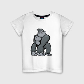 Детская футболка хлопок с принтом I am so cool! в Кировске, 100% хлопок | круглый вырез горловины, полуприлегающий силуэт, длина до линии бедер | Тематика изображения на принте: горилла | прикол