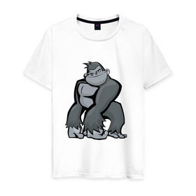 Мужская футболка хлопок с принтом I am so cool! в Кировске, 100% хлопок | прямой крой, круглый вырез горловины, длина до линии бедер, слегка спущенное плечо. | горилла | прикол