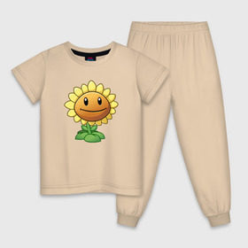 Детская пижама хлопок с принтом Plants Vs Zombies в Кировске, 100% хлопок |  брюки и футболка прямого кроя, без карманов, на брюках мягкая резинка на поясе и по низу штанин
 | растения против зомби