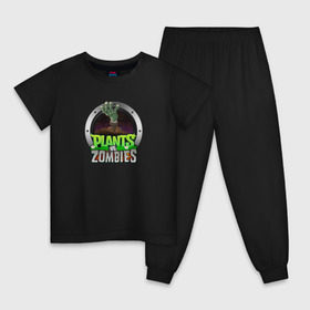 Детская пижама хлопок с принтом Plants vs Zombies в Кировске, 100% хлопок |  брюки и футболка прямого кроя, без карманов, на брюках мягкая резинка на поясе и по низу штанин
 | растения против зомби