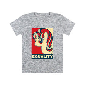 Детская футболка хлопок с принтом Starlight Glimmer: Equality в Кировске, 100% хлопок | круглый вырез горловины, полуприлегающий силуэт, длина до линии бедер | 5 season | 5 сезон | mlp | stirlight | равноправие | старлайт