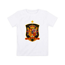 Детская футболка хлопок с принтом Spain National Football в Кировске, 100% хлопок | круглый вырез горловины, полуприлегающий силуэт, длина до линии бедер | испания | футбол