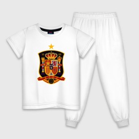 Детская пижама хлопок с принтом Spain National Football в Кировске, 100% хлопок |  брюки и футболка прямого кроя, без карманов, на брюках мягкая резинка на поясе и по низу штанин
 | испания | футбол