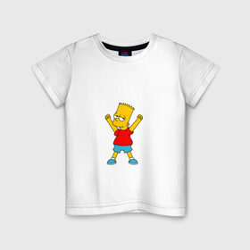 Детская футболка хлопок с принтом Барт в Кировске, 100% хлопок | круглый вырез горловины, полуприлегающий силуэт, длина до линии бедер | bart | simpson