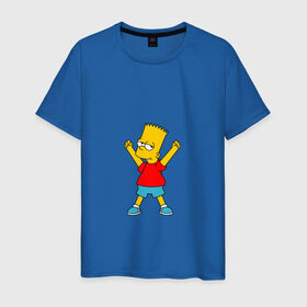 Мужская футболка хлопок с принтом Барт в Кировске, 100% хлопок | прямой крой, круглый вырез горловины, длина до линии бедер, слегка спущенное плечо. | Тематика изображения на принте: bart | simpson