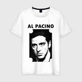 Мужская футболка хлопок с принтом Аль Пачино в Кировске, 100% хлопок | прямой крой, круглый вырез горловины, длина до линии бедер, слегка спущенное плечо. | : кино | al pacino | аль пачино