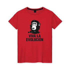 Женская футболка хлопок с принтом Че Гевара в Кировске, 100% хлопок | прямой крой, круглый вырез горловины, длина до линии бедер, слегка спущенное плечо | che gevara | patriot | вождь | звезда | куба | обезяна | политик | чегевара