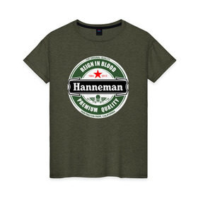 Женская футболка хлопок с принтом Hanneman в Кировске, 100% хлопок | прямой крой, круглый вырез горловины, длина до линии бедер, слегка спущенное плечо | hannemanhanneman | slayer