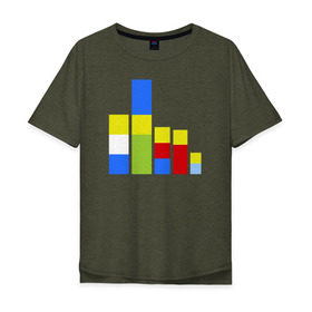 Мужская футболка хлопок Oversize с принтом Симпсоны кубики в Кировске, 100% хлопок | свободный крой, круглый ворот, “спинка” длиннее передней части | the simpsons | барт | гомер | кубики | мардж | симпсоны