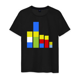Мужская футболка хлопок с принтом Симпсоны кубики в Кировске, 100% хлопок | прямой крой, круглый вырез горловины, длина до линии бедер, слегка спущенное плечо. | the simpsons | барт | гомер | кубики | мардж | симпсоны