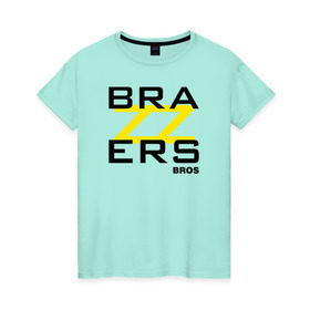 Женская футболка хлопок с принтом Brazzers Bros в Кировске, 100% хлопок | прямой крой, круглый вырез горловины, длина до линии бедер, слегка спущенное плечо | brazzers