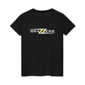 Женская футболка хлопок с принтом Big Brazzers в Кировске, 100% хлопок | прямой крой, круглый вырез горловины, длина до линии бедер, слегка спущенное плечо | brazzers