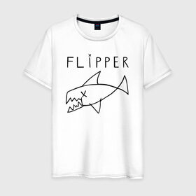 Мужская футболка хлопок с принтом Flipper в Кировске, 100% хлопок | прямой крой, круглый вырез горловины, длина до линии бедер, слегка спущенное плечо. | flipper | kurt | nirvana | курт кобейн | курта кобейна | нирвана