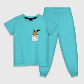 Детская пижама хлопок с принтом Springtrap в кармане FNAF в Кировске, 100% хлопок |  брюки и футболка прямого кроя, без карманов, на брюках мягкая резинка на поясе и по низу штанин
 | Тематика изображения на принте: fnaf | springtrap | карман | фнаф