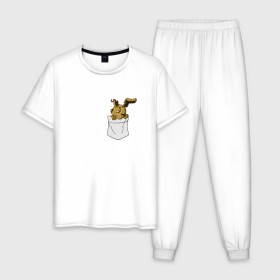 Мужская пижама хлопок с принтом Springtrap в кармане FNAF в Кировске, 100% хлопок | брюки и футболка прямого кроя, без карманов, на брюках мягкая резинка на поясе и по низу штанин
 | fnaf | springtrap | карман | фнаф