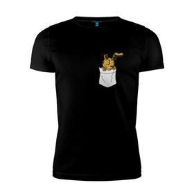 Мужская футболка премиум с принтом Springtrap в кармане FNAF в Кировске, 92% хлопок, 8% лайкра | приталенный силуэт, круглый вырез ворота, длина до линии бедра, короткий рукав | fnaf | springtrap | карман | фнаф