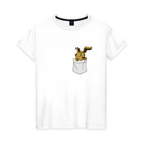 Женская футболка хлопок с принтом Springtrap в кармане FNAF в Кировске, 100% хлопок | прямой крой, круглый вырез горловины, длина до линии бедер, слегка спущенное плечо | fnaf | springtrap | карман | фнаф