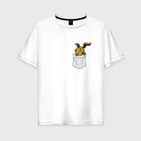 Женская футболка хлопок Oversize с принтом Springtrap в кармане FNAF в Кировске, 100% хлопок | свободный крой, круглый ворот, спущенный рукав, длина до линии бедер
 | fnaf | springtrap | карман | фнаф