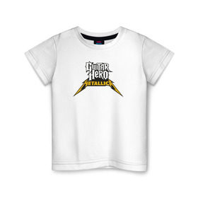 Детская футболка хлопок с принтом Guitar Hero: Metallica в Кировске, 100% хлопок | круглый вырез горловины, полуприлегающий силуэт, длина до линии бедер | металлика