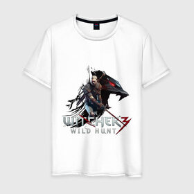 Мужская футболка хлопок с принтом The Witcher 3 в Кировске, 100% хлопок | прямой крой, круглый вырез горловины, длина до линии бедер, слегка спущенное плечо. | ведьмак