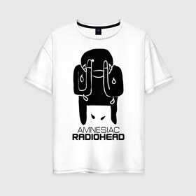 Женская футболка хлопок Oversize с принтом Radiohead в Кировске, 100% хлопок | свободный крой, круглый ворот, спущенный рукав, длина до линии бедер
 | capitol | creep | emi | parlophone | the king of limbs | джонни гринвуд | колин гринвуд | радиохэд | том йорк | фил селуэй | эд о’брайен