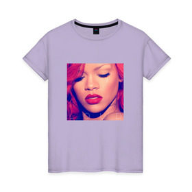 Женская футболка хлопок с принтом Rihanna в Кировске, 100% хлопок | прямой крой, круглый вырез горловины, длина до линии бедер, слегка спущенное плечо | badgirl | rihanna | riri | риана | рианна | рнб