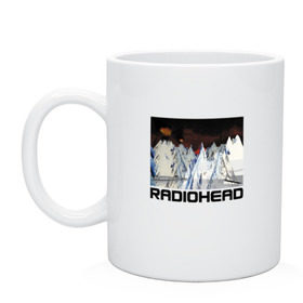 Кружка с принтом Radiohead в Кировске, керамика | объем — 330 мл, диаметр — 80 мм. Принт наносится на бока кружки, можно сделать два разных изображения | Тематика изображения на принте: creep | emi | radiohead | rok