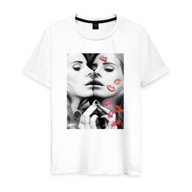 Мужская футболка хлопок с принтом Lana Del Rey в Кировске, 100% хлопок | прямой крой, круглый вырез горловины, длина до линии бедер, слегка спущенное плечо. | Тематика изображения на принте: interscope | lana del rey | polydor