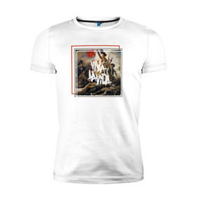 Мужская футболка премиум с принтом Viva La Vida в Кировске, 92% хлопок, 8% лайкра | приталенный силуэт, круглый вырез ворота, длина до линии бедра, короткий рукав | coldplay | ghost stories | mylo xyloto | parachutes