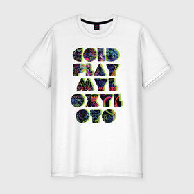 Мужская футболка премиум с принтом Coldplay в Кировске, 92% хлопок, 8% лайкра | приталенный силуэт, круглый вырез ворота, длина до линии бедра, короткий рукав | coldplay | ghost stories | mylo xyloto | parachutes