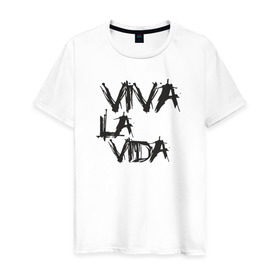 Мужская футболка хлопок с принтом Viva La Vida в Кировске, 100% хлопок | прямой крой, круглый вырез горловины, длина до линии бедер, слегка спущенное плечо. | coldplay | ghost stories | mylo xyloto | parachutes